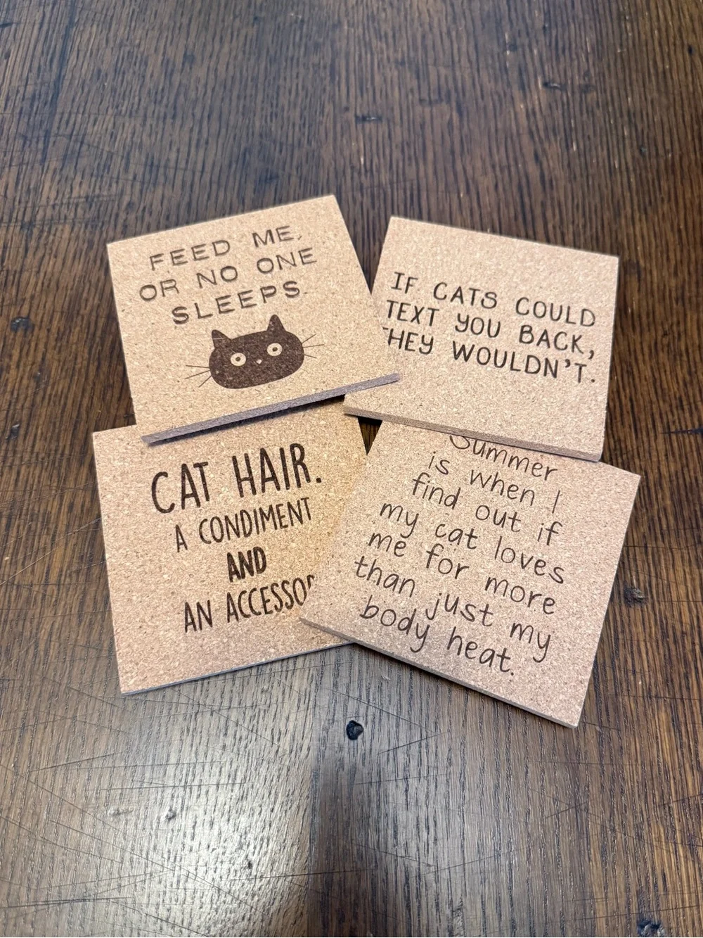Cat Lady Cork Coaster Set of 4 | BRAND NEW
